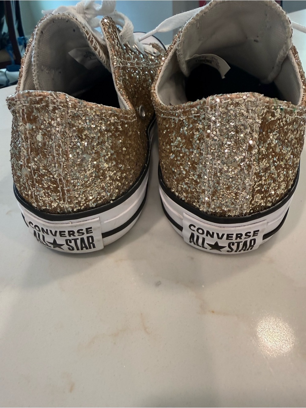 Converse Kids Gold Glitter Low Top Sneakers - Picture 4 of 4